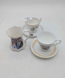 Royal commemorative Tea cups/saucers: Colclough, Crown Staffordshire